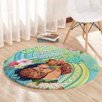 Hawaii Father's Day Round Carpet Happy Father And Child