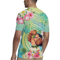 Personalised Hawaii Father's Day Rugby Jersey Happy Father And Child