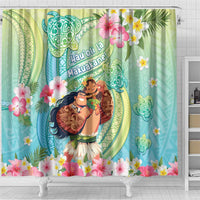 Hawaii Father's Day Shower Curtain Happy Father And Child
