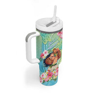 Personalised Hawaii Father's Day Tumbler With Handle Happy Father And Child