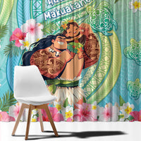 Hawaii Father's Day Window Curtain Happy Father And Child