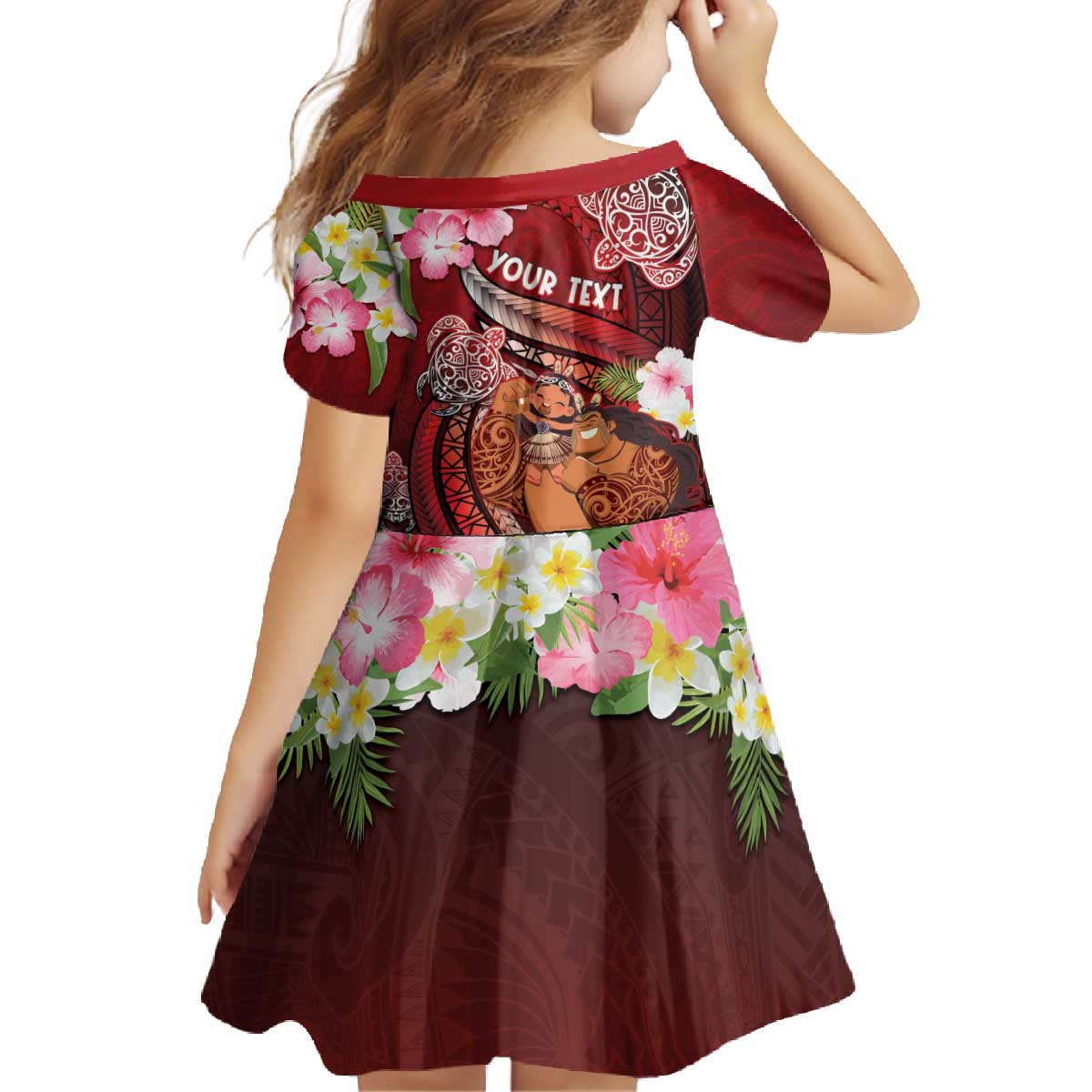 Personalised New Zealand Father's Day Family Matching Off The Shoulder Long Sleeve Dress and Hawaiian Shirt Happy Father And Child