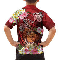 Personalised New Zealand Father's Day Family Matching Off Shoulder Maxi Dress and Hawaiian Shirt Happy Father And Child