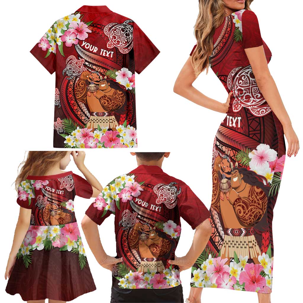 Personalised New Zealand Father's Day Family Matching Short Sleeve Bodycon Dress and Hawaiian Shirt Happy Father And Child DT04 - Polynesian Pride