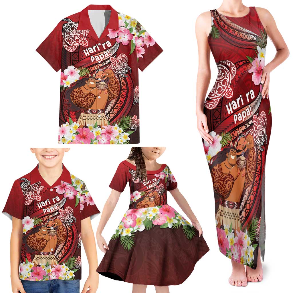 Personalised New Zealand Father's Day Family Matching Tank Maxi Dress and Hawaiian Shirt Happy Father And Child DT04 - Polynesian Pride