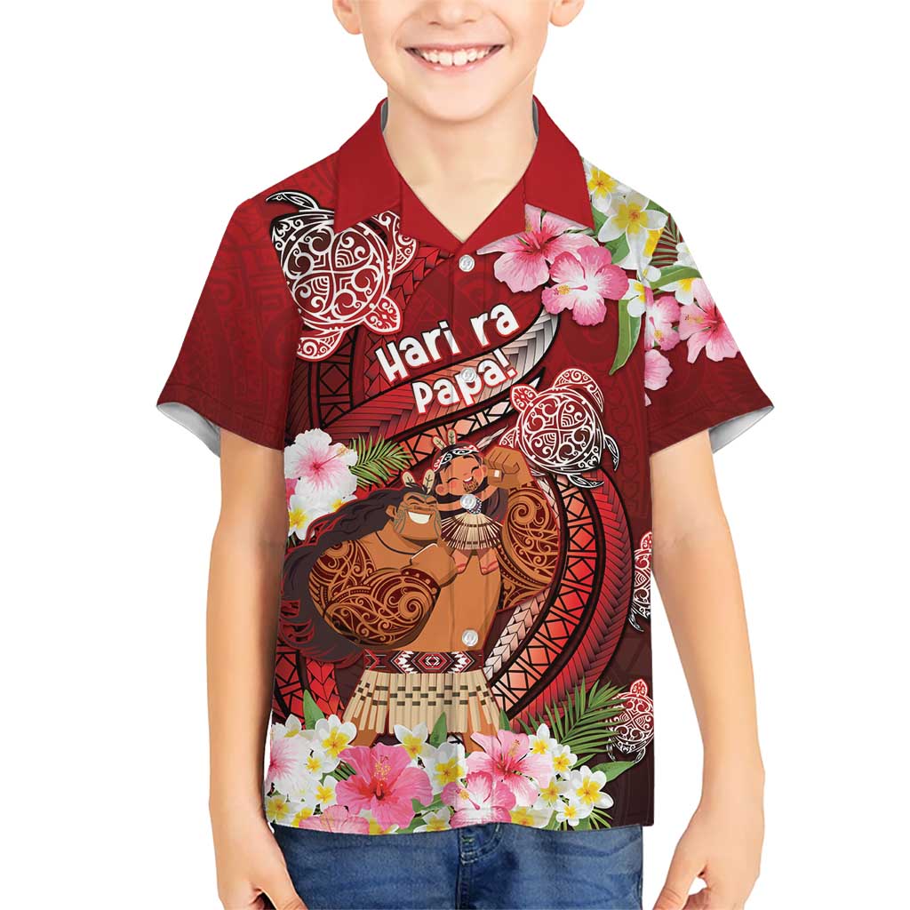 Personalised New Zealand Father's Day Kid Hawaiian Shirt Happy Father And Child DT04 Kid Red - Polynesian Pride