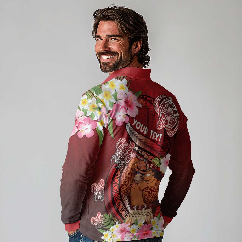 Personalised New Zealand Father's Day Long Sleeve Polo Shirt Happy Father And Child DT04 - Polynesian Pride
