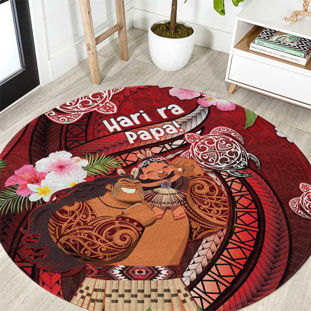 New Zealand Father's Day Round Carpet Happy Father And Child