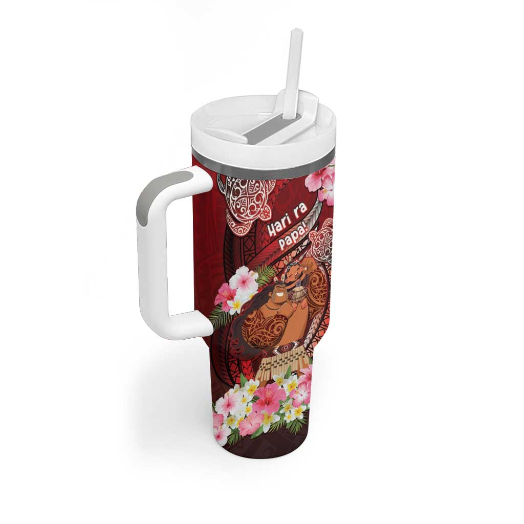 Personalised New Zealand Father's Day Tumbler With Handle Happy Father And Child DT04 - Polynesian Pride