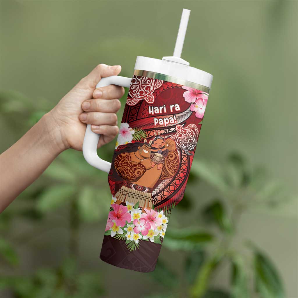 Personalised New Zealand Father's Day Tumbler With Handle Happy Father And Child DT04 - Polynesian Pride