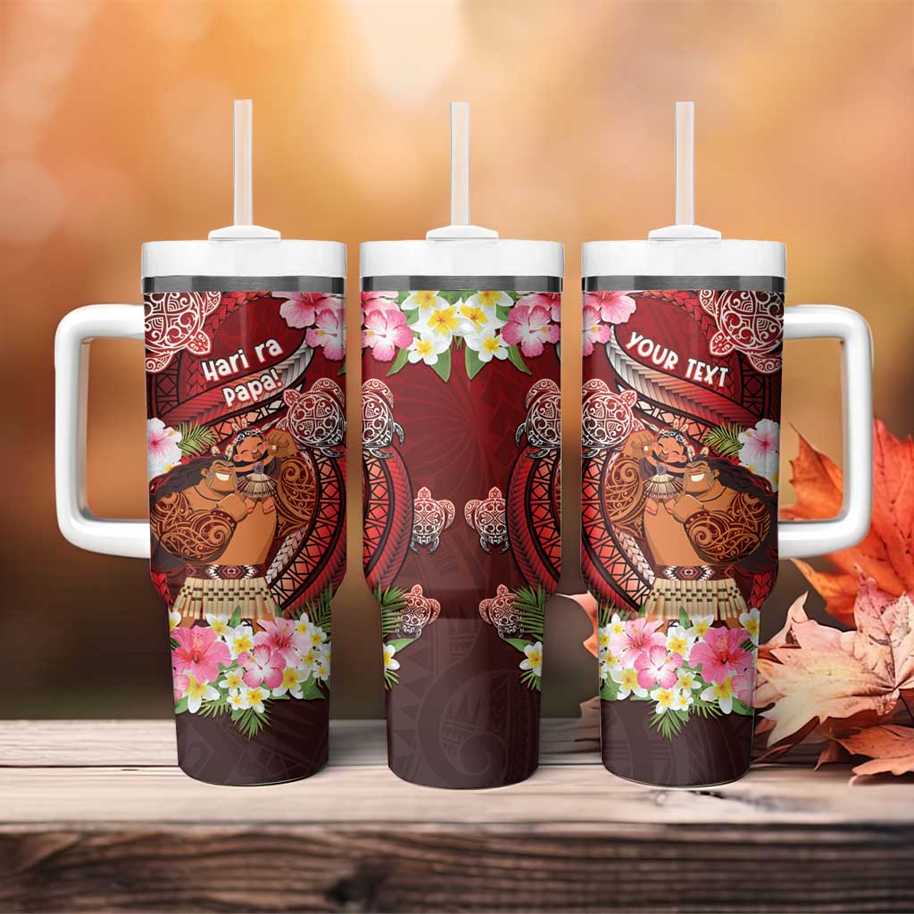 Personalised New Zealand Father's Day Tumbler With Handle Happy Father And Child DT04 - Polynesian Pride