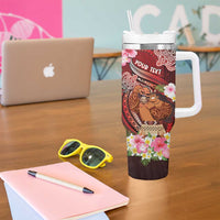 Personalised New Zealand Father's Day Tumbler With Handle Happy Father And Child DT04 - Polynesian Pride
