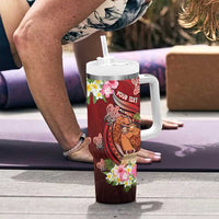 Personalised New Zealand Father's Day Tumbler With Handle Happy Father And Child DT04 - Polynesian Pride
