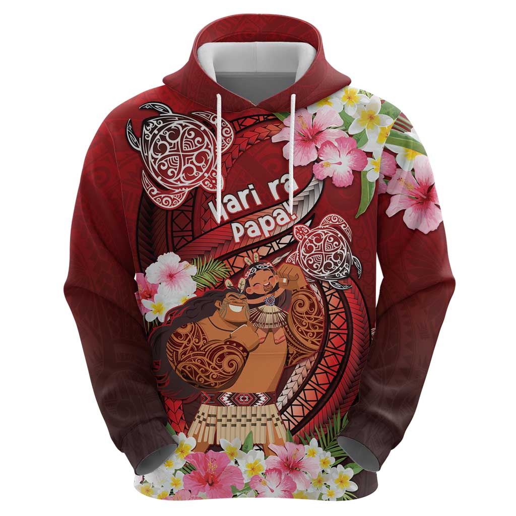 Personalised New Zealand Father's Day Zip Hoodie Happy Father And Child