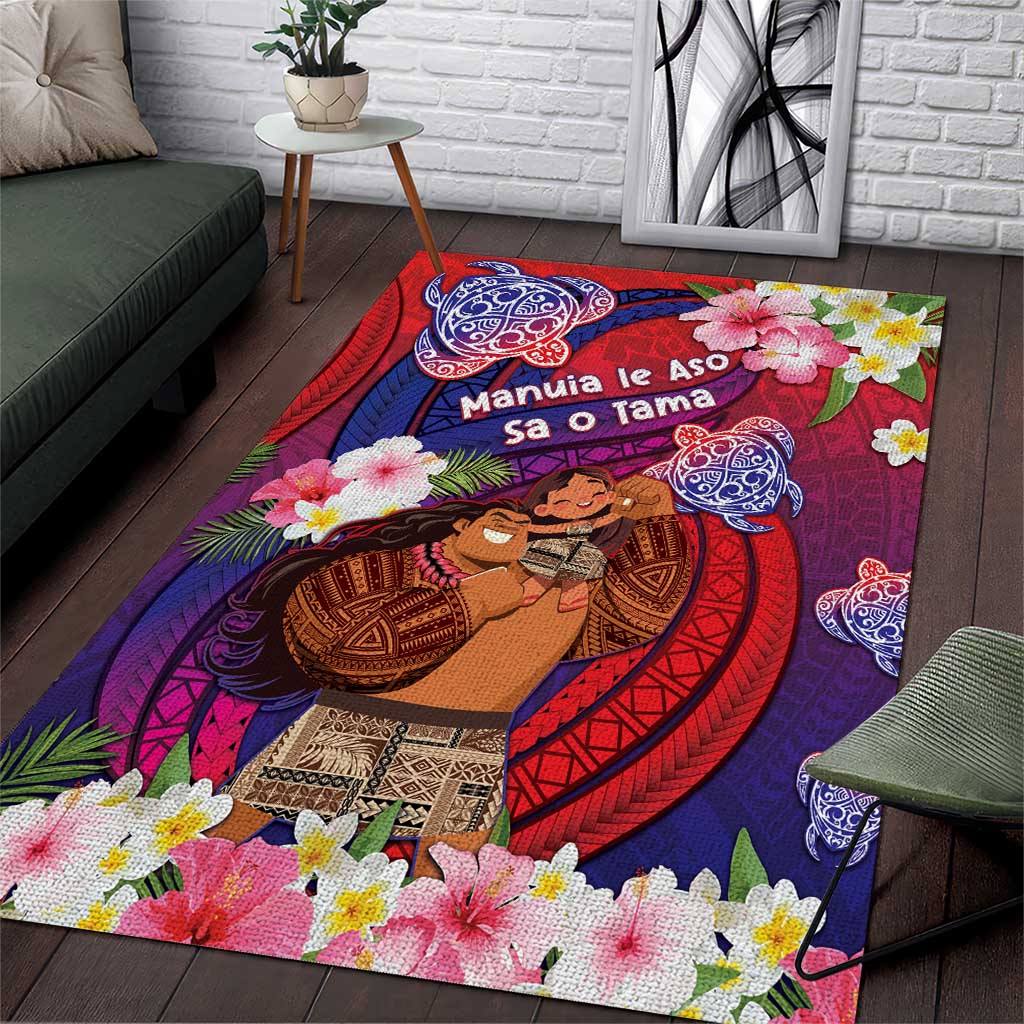 Samoa Father's Day Area Rug Happy Father And Child