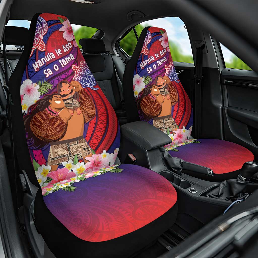 Samoa Father's Day Car Seat Cover Happy Father And Child