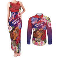 Personalised Samoa Father's Day Couples Matching Tank Maxi Dress and Long Sleeve Button Shirt Happy Father And Child