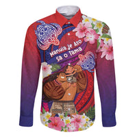 Personalised Samoa Father's Day Family Matching Off Shoulder Short Dress and Hawaiian Shirt Happy Father And Child