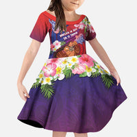 Personalised Samoa Father's Day Family Matching Puletasi and Hawaiian Shirt Happy Father And Child