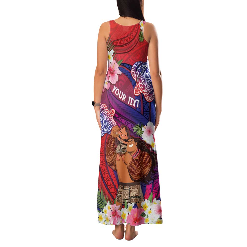 Personalised Samoa Father's Day Family Matching Tank Maxi Dress and Hawaiian Shirt Happy Father And Child