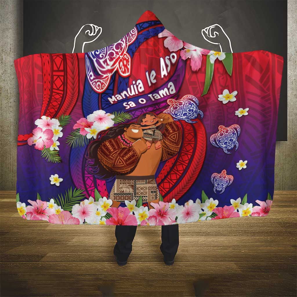 Samoa Father's Day Hooded Blanket Happy Father And Child