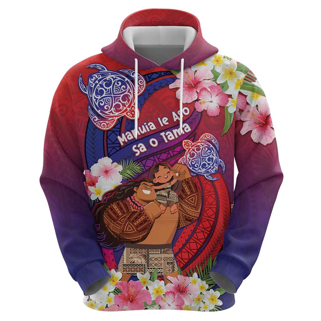 Personalised Samoa Father's Day Hoodie Happy Father And Child