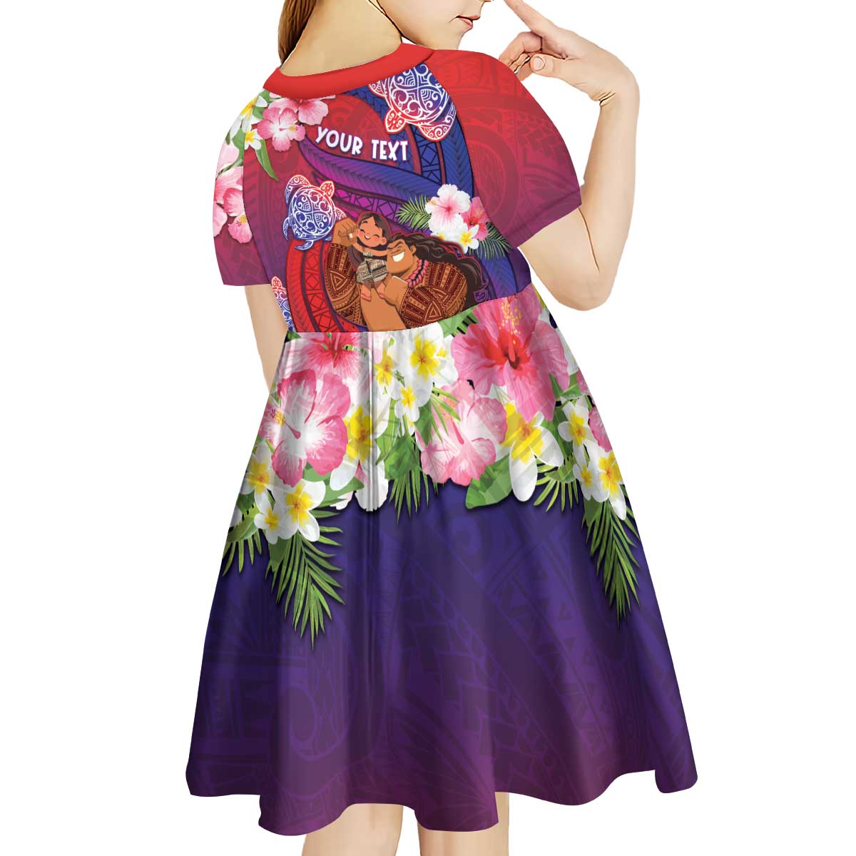 Personalised Samoa Father's Day Kid Short Sleeve Dress Happy Father And Child