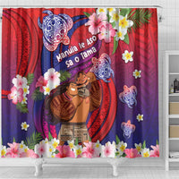 Samoa Father's Day Shower Curtain Happy Father And Child