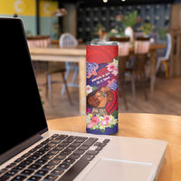Personalised Samoa Father's Day Skinny Tumbler Happy Father And Child DT04 - Polynesian Pride