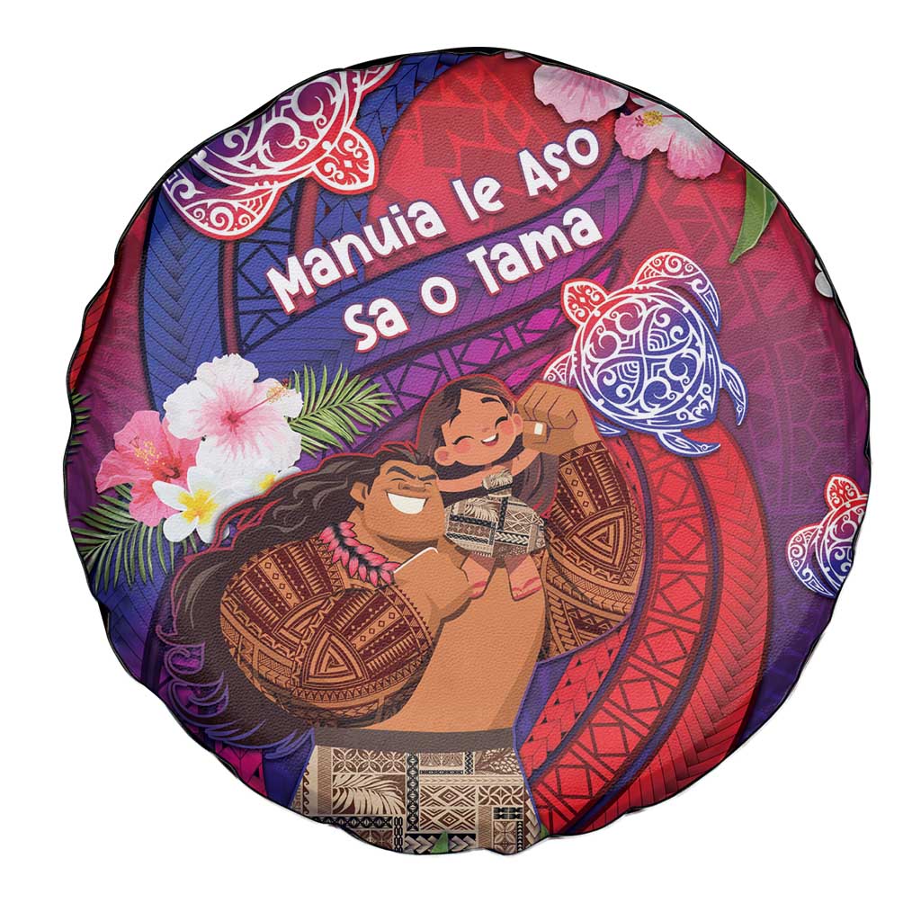 Samoa Father's Day Spare Tire Cover Happy Father And Child