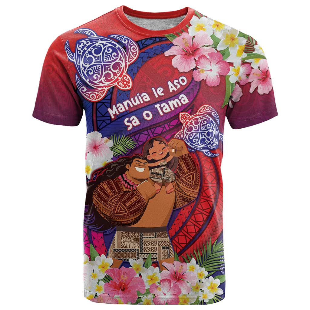 Personalised Samoa Father's Day T Shirt Happy Father And Child