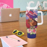 Personalised Samoa Father's Day Tumbler With Handle Happy Father And Child DT04 - Polynesian Pride