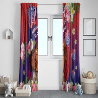 Samoa Father's Day Window Curtain Happy Father And Child