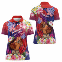 Personalised Samoa Father's Day Women Polo Shirt Happy Father And Child