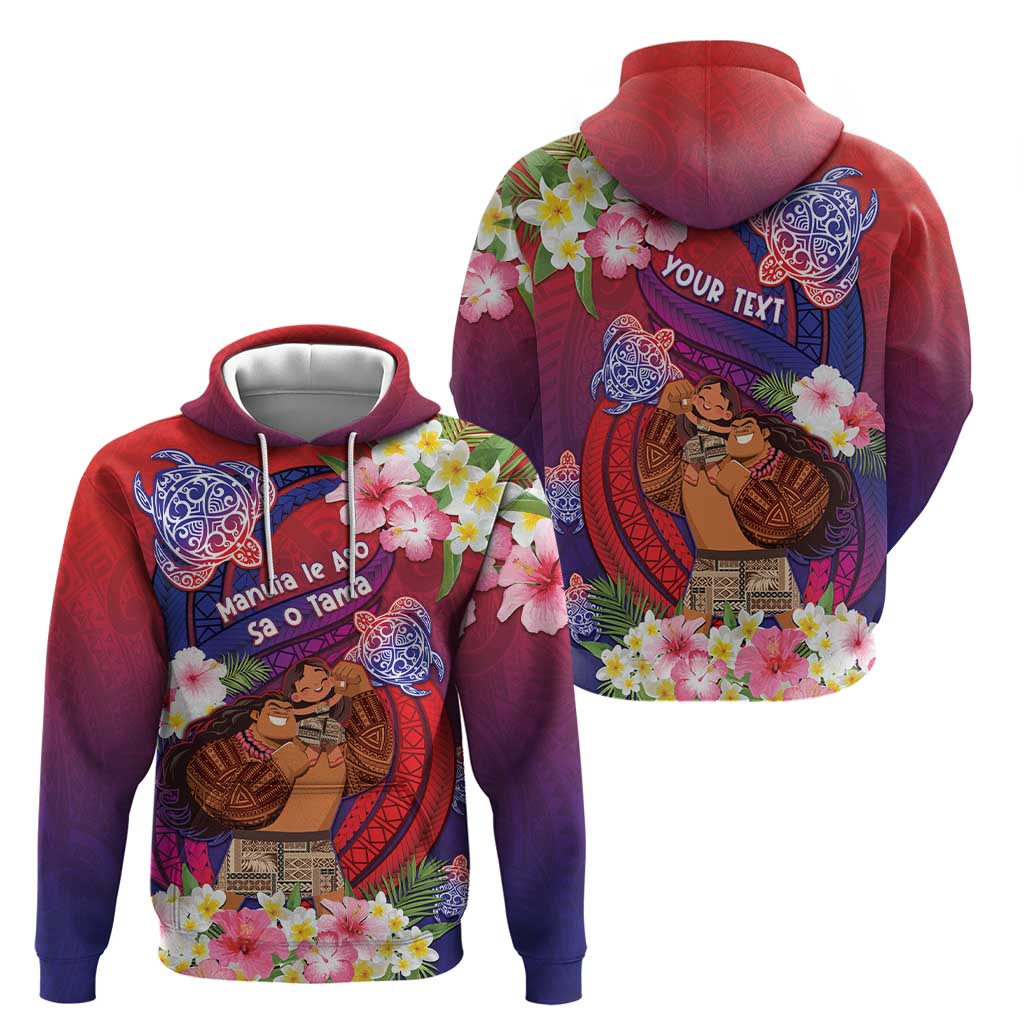 Personalised Samoa Father's Day Zip Hoodie Happy Father And Child