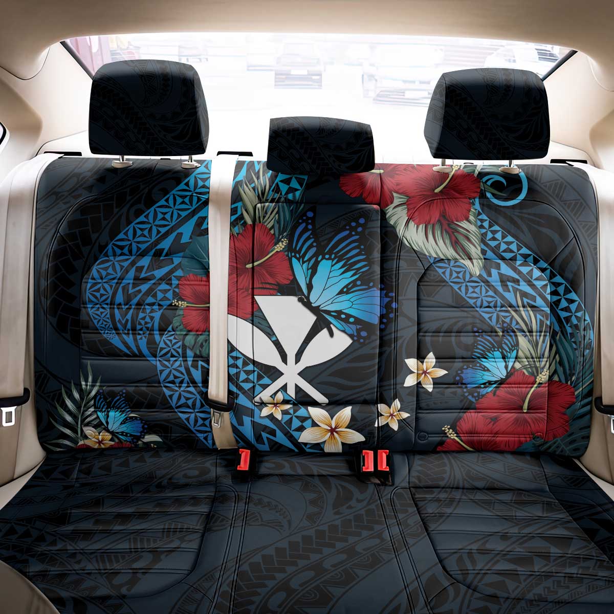 Hawaii Butterfly Back Car Seat Cover Kanaka Maoli Mix Hibiscus