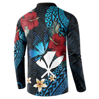 Hawaii Butterfly Button Sweatshirt Kanaka Maoli Mix Hibiscus DT04 - Polynesian Pride