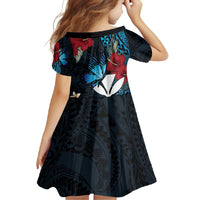 Hawaii Butterfly Family Matching Long Sleeve Bodycon Dress and Hawaiian Shirt Kanaka Maoli Mix Hibiscus