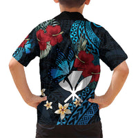 Hawaii Butterfly Family Matching Short Sleeve Bodycon Dress and Hawaiian Shirt Kanaka Maoli Mix Hibiscus