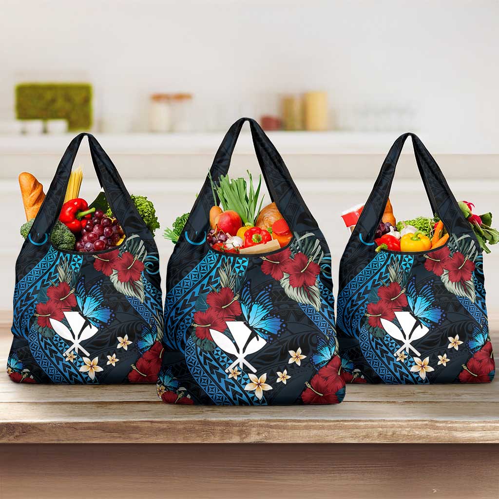 Hawaii Butterfly Grocery Bag Kanaka Maoli Mix Hibiscus