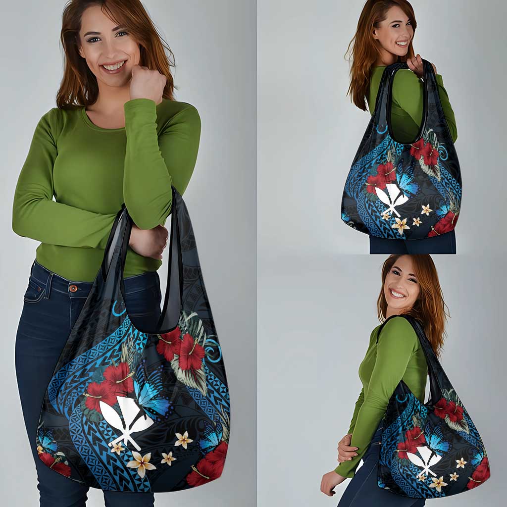 Hawaii Butterfly Grocery Bag Kanaka Maoli Mix Hibiscus