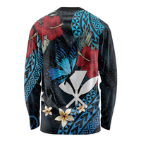 Hawaii Butterfly Long Sleeve Shirt Kanaka Maoli Mix Hibiscus DT04 - Polynesian Pride