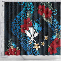 Hawaii Butterfly Shower Curtain Kanaka Maoli Mix Hibiscus