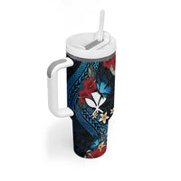 Hawaii Butterfly Tumbler With Handle Kanaka Maoli Mix Hibiscus