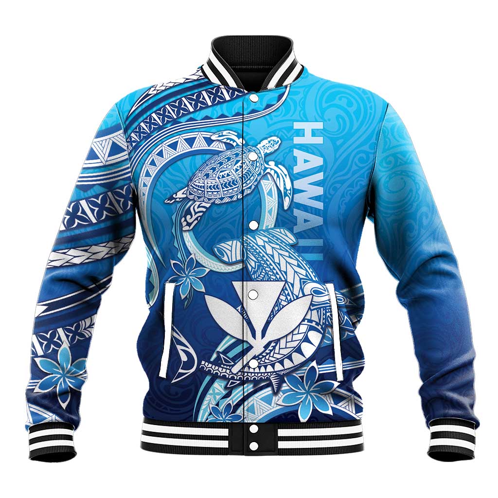 Hawaii Baseball Jacket Turtle With Hammerhead Shark Oceanic