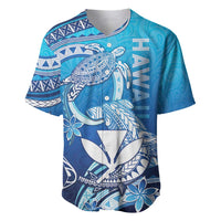 Hawaii Baseball Jersey Turtle With Hammerhead Shark Oceanic DT04 Blue - Polynesian Pride