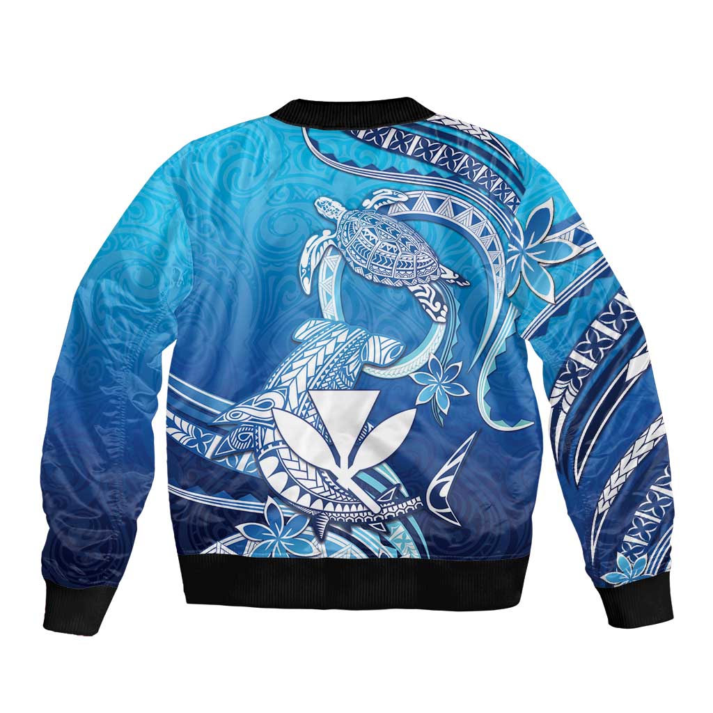 Hawaii Bomber Jacket Turtle With Hammerhead Shark Oceanic DT04 - Polynesian Pride
