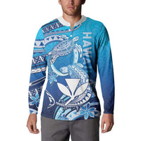 Hawaii Button Sweatshirt Turtle With Hammerhead Shark Oceanic DT04 - Polynesian Pride