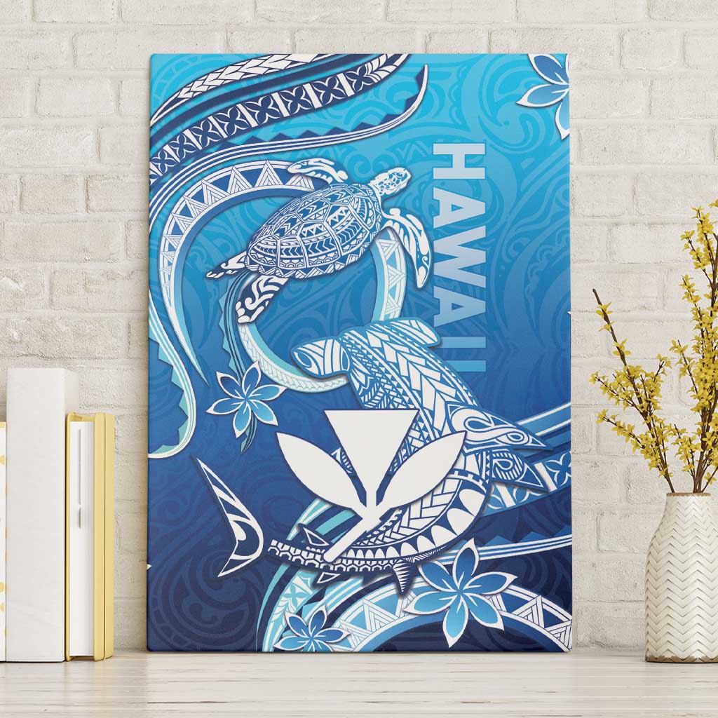 Hawaii Canvas Wall Art Turtle With Hammerhead Shark Oceanic