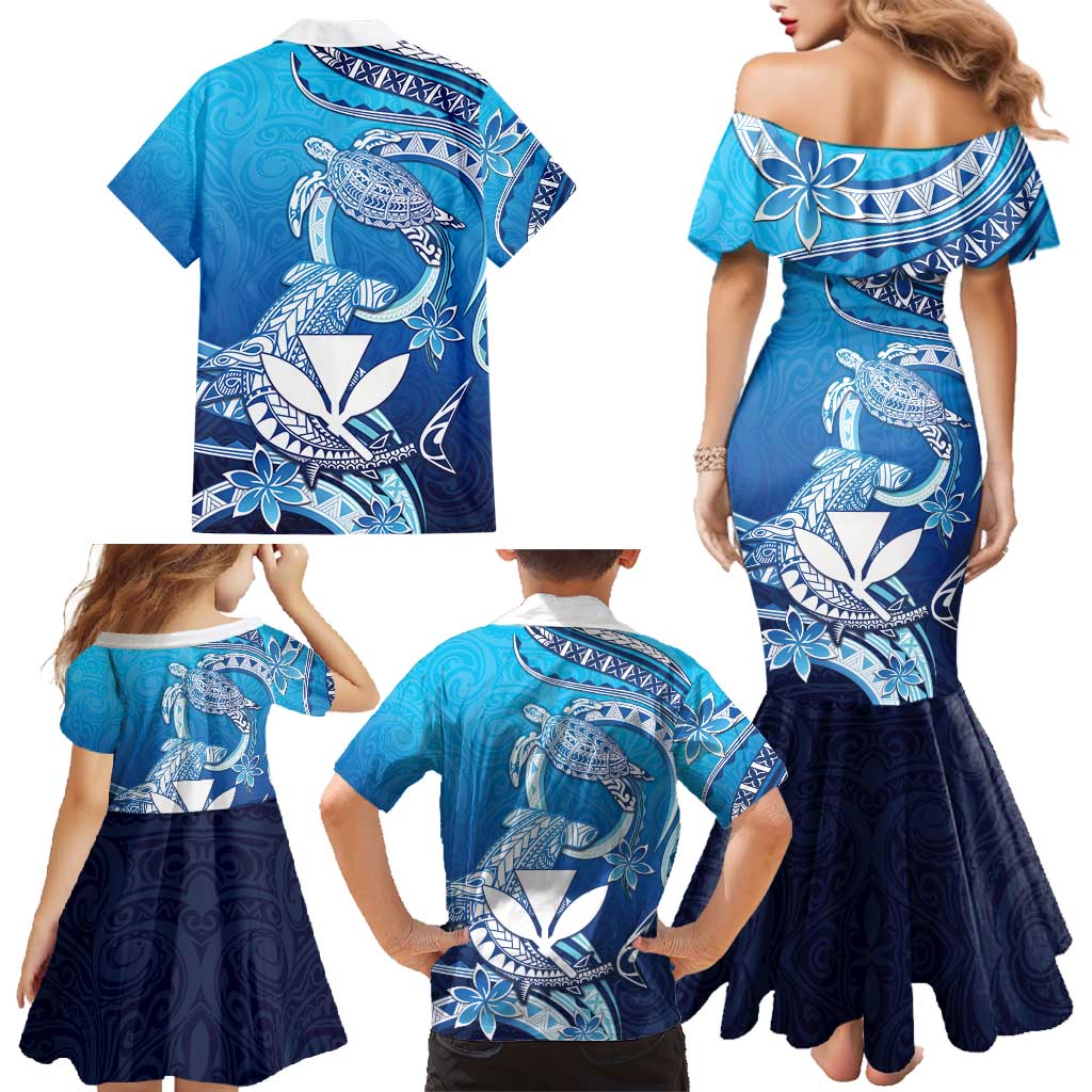 Hawaii Family Matching Mermaid Dress and Hawaiian Shirt Turtle With Hammerhead Shark Oceanic